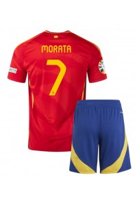 Spanje Alvaro Morata #7 Babytruitje Thuis tenue Kind EK 2024 Korte Mouw (+ Korte broeken)